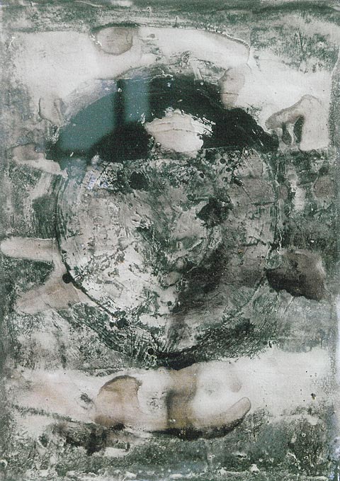 Titel: Gralsuche, Technik: Buntputz auf Schichtholz, Format: 140x110 cm