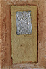 Titel: Sandblock 100 n.Chr., Technik: Blattsilber auf Leinwand, Format: 60x30 cm