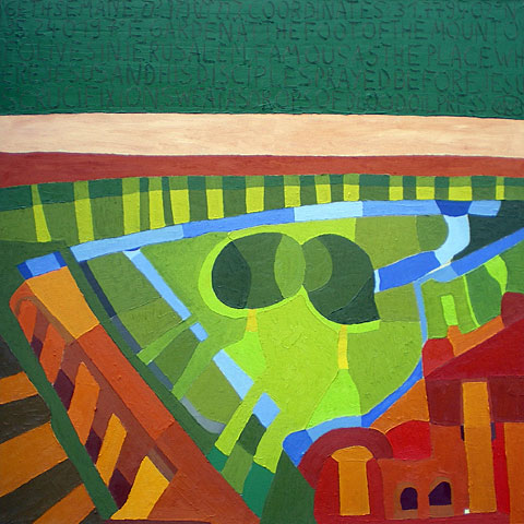 Grafik: Garten Gethsemane, Öl auf Leinwand, 100x100 cm